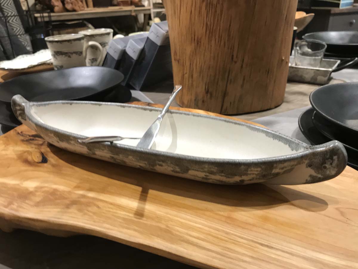 Birch Pottery Canoe Bowl